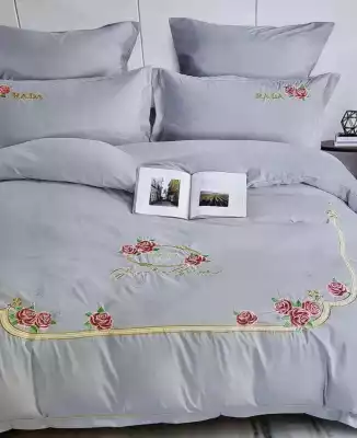 Мягкий нежный постельный комплект от бренда ALLANNA, ярко-серый, сатин/бамбук